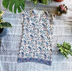 Madewell Women's Tunic Dress with Paisley Floral Detail Midi Dress